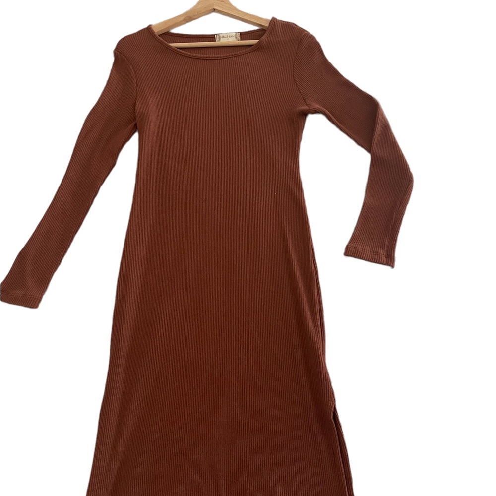 Brown midi dress